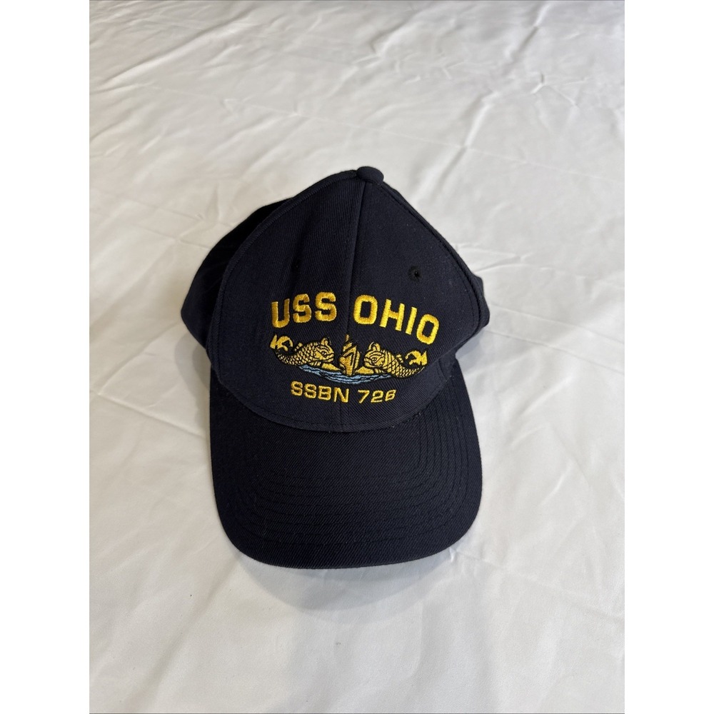USS OHIO SSBN-726 1979 First Trident Class Submarine Blue patch baseball cap